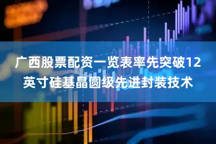 广西股票配资一览表率先突破12英寸硅基晶圆级先进封装技术