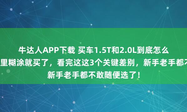 牛达人APP下载 买车1.5T和2.0L到底怎么选？很多人稀里糊涂就买了，看完这这3个关键差别，新手老手都不敢随便选了！